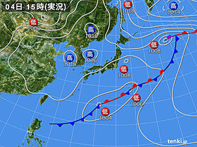 実況天気図(2024年06月04日)