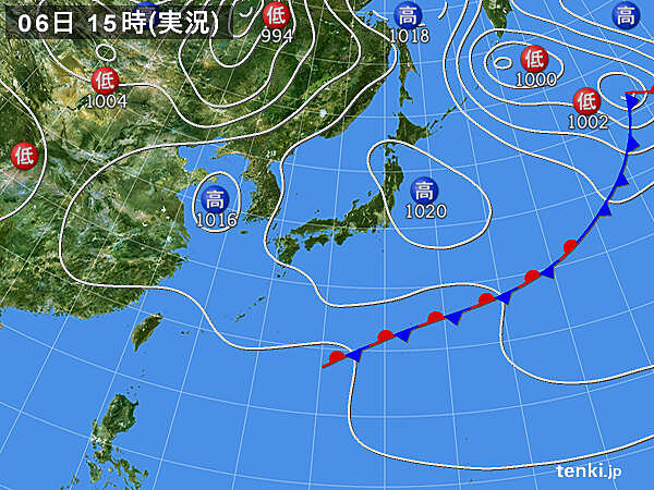 実況天気図(2024年06月06日)