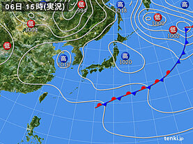 実況天気図(2024年06月06日)