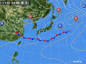 実況天気図(2024年06月11日)