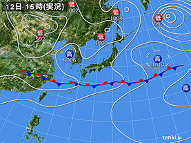 実況天気図(2024年06月12日)
