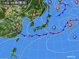 実況天気図(2024年06月14日)