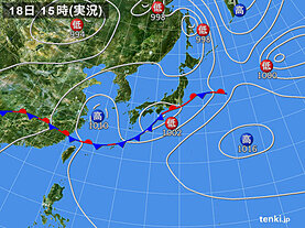 実況天気図(2024年06月18日)