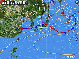 実況天気図(2024年06月23日)