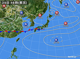 実況天気図(2024年06月25日)