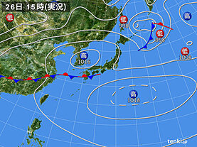 実況天気図(2024年06月26日)