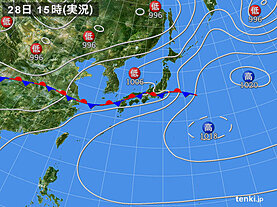 実況天気図(2024年06月28日)