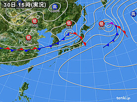 実況天気図(2024年06月30日)