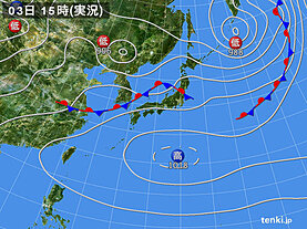 実況天気図(2024年07月03日)