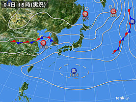 実況天気図(2024年07月04日)