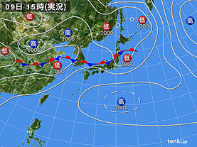 実況天気図(2024年07月09日)