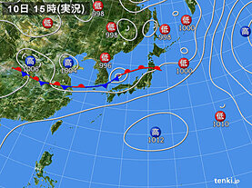 実況天気図(2024年07月10日)