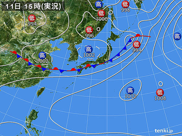 実況天気図(2024年07月11日)