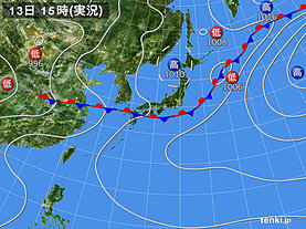 実況天気図(2024年07月13日)