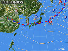 実況天気図(2024年07月15日)
