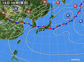 実況天気図(2024年07月16日)
