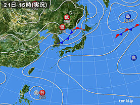 実況天気図(2024年07月21日)