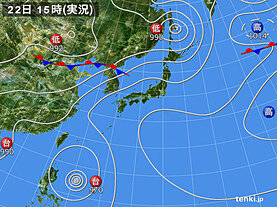 実況天気図(2024年07月22日)