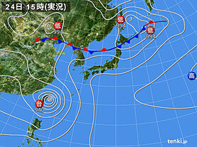 実況天気図(2024年07月24日)