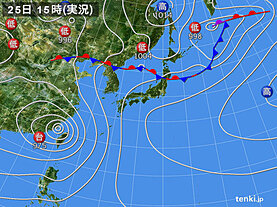 実況天気図(2024年07月25日)