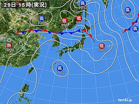 実況天気図(2024年07月29日)