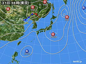 実況天気図(2024年07月31日)