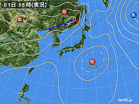 実況天気図(2024年08月01日)