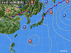 実況天気図(2024年08月04日)