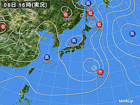 実況天気図(2024年08月08日)