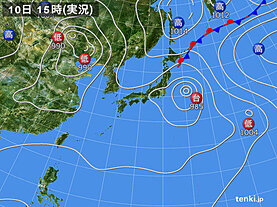 実況天気図(2024年08月10日)