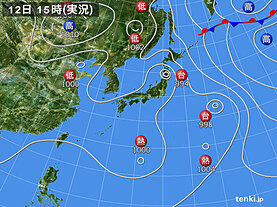 実況天気図(2024年08月12日)