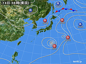 実況天気図(2024年08月14日)