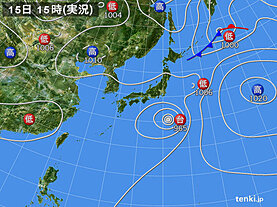 実況天気図(2024年08月15日)