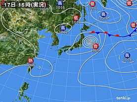 実況天気図(2024年08月17日)