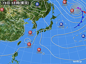 実況天気図(2024年08月19日)