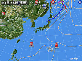 実況天気図(2024年08月24日)