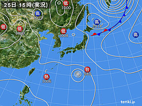 実況天気図(2024年08月25日)