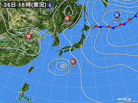 実況天気図(2024年08月26日)