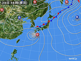 実況天気図(2024年08月28日)