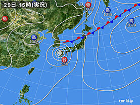 実況天気図(2024年08月29日)