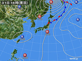 実況天気図(2024年09月01日)
