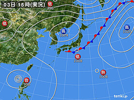 実況天気図(2024年09月03日)