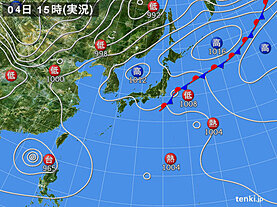 実況天気図(2024年09月04日)