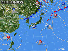 実況天気図(2024年09月05日)