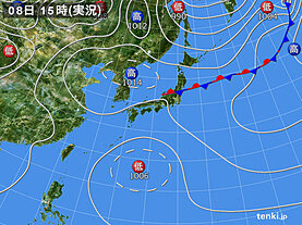 実況天気図(2024年09月08日)