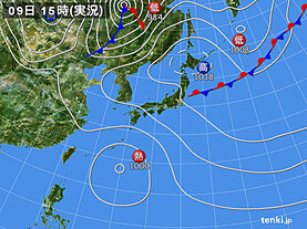 実況天気図(2024年09月09日)