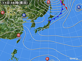 実況天気図(2024年09月11日)
