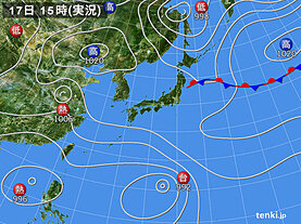 実況天気図(2024年09月17日)