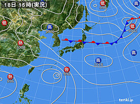 実況天気図(2024年09月18日)