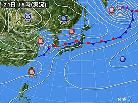 実況天気図(2024年09月21日)